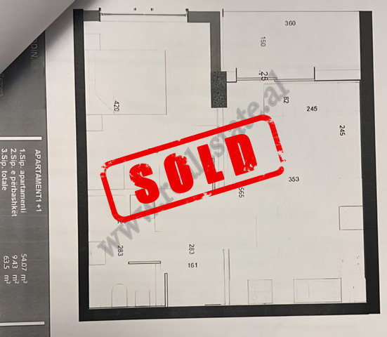 Apartament 1+1 për shitje në kompleksin univers city pranë qtu Tiranë, shqipëri